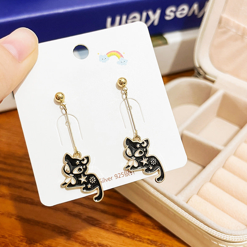 Alloy panda cat earrings MIC-HongC011