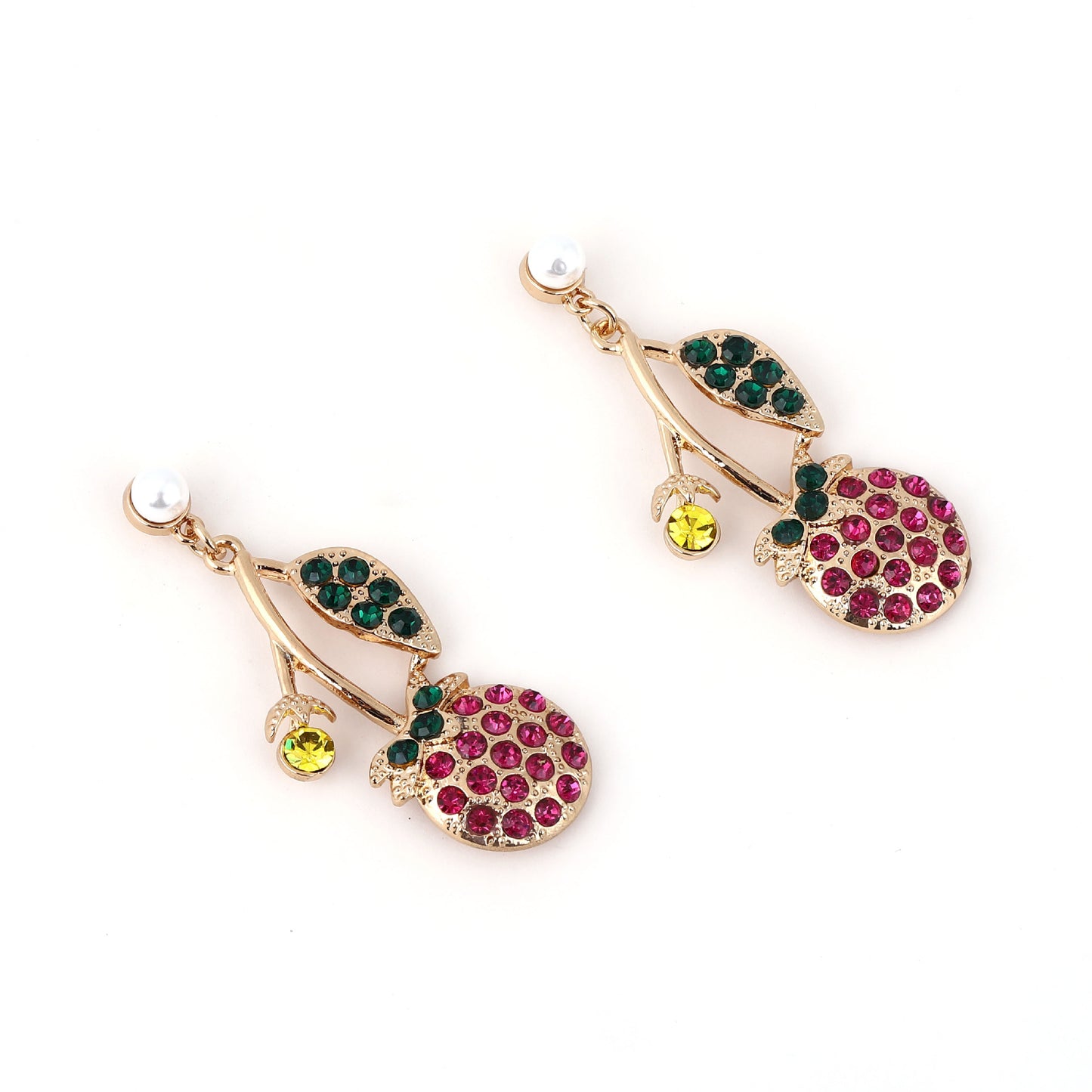 Alloy Fruit Cherry Earrings MIC-YueL006