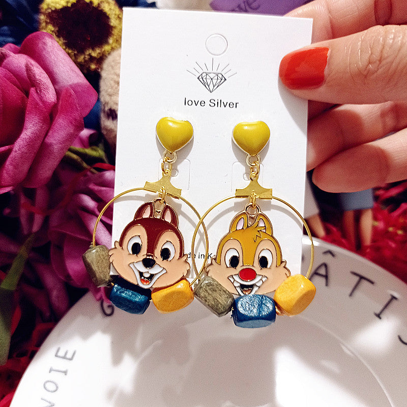 S925 silver needle cartoon heart earrings MYA-XingJ031