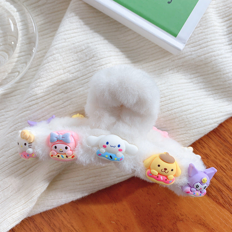 Acrylic cute cartoon plush hairpin MIC-DiLan005