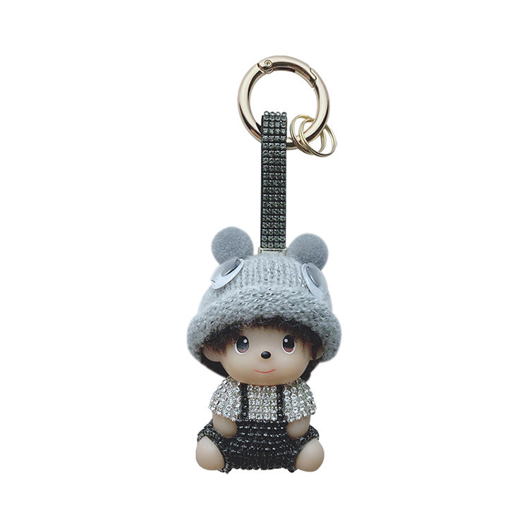 Diamond cartoon strap pants key chain  （Minimo de compra 2） MYA-LianX011