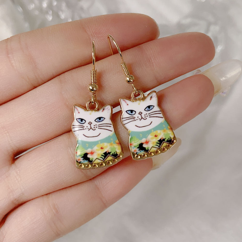 Acrylic cartoon cat earrings (Minimo de compra 2) MYA-YiD035