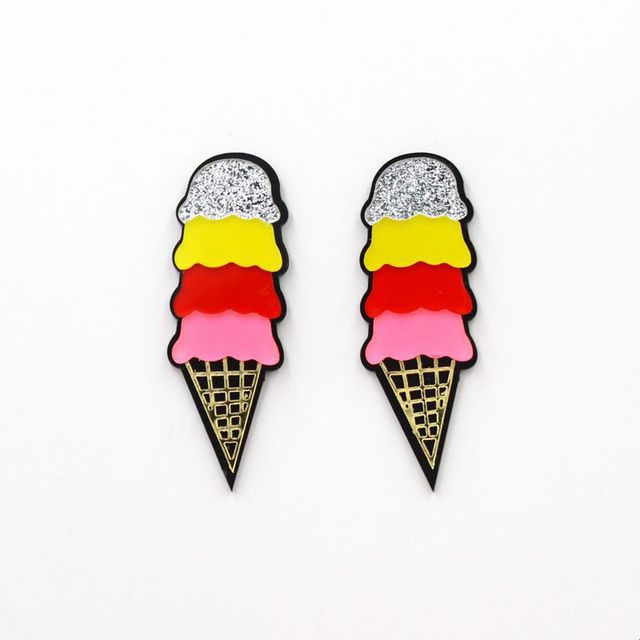 Acrylic Pizza Ice Cream Earrings MIC-XueP118