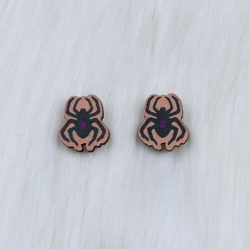 Acrylic Halloween Skull Head Earrings (Minimo de Compra 2) MYA-DuA027