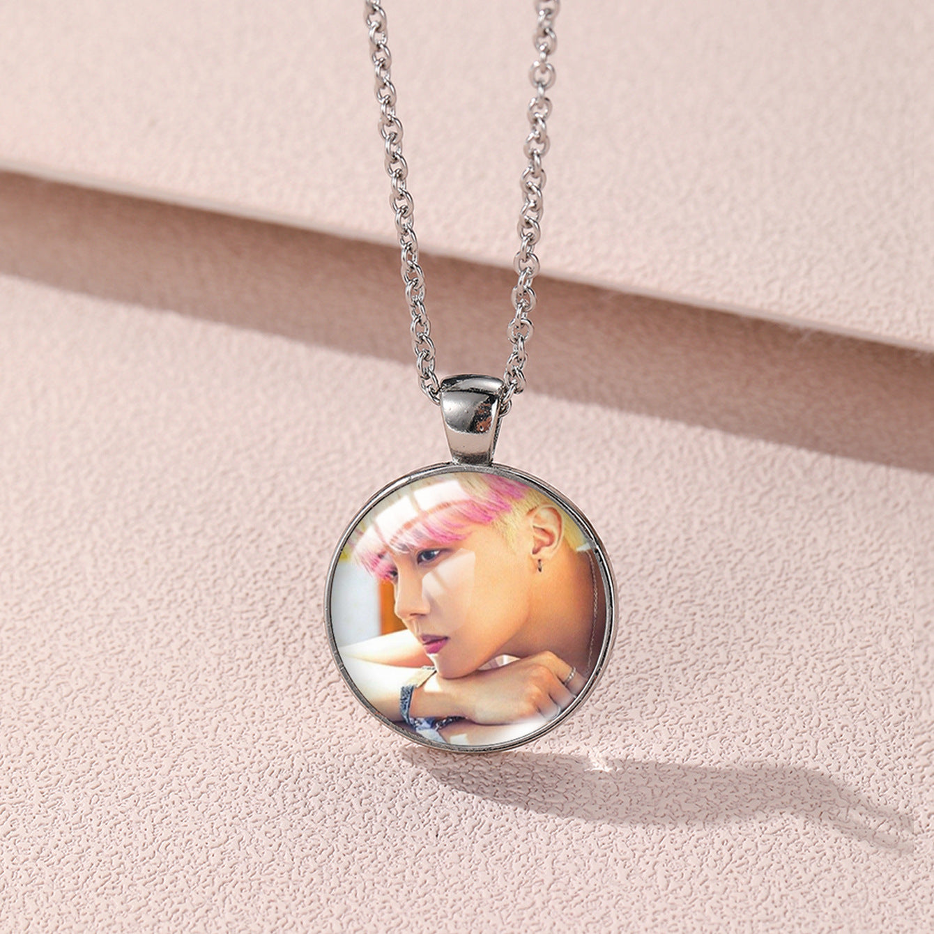 Alloy Time Gem Round Necklace MYA-XiangL030