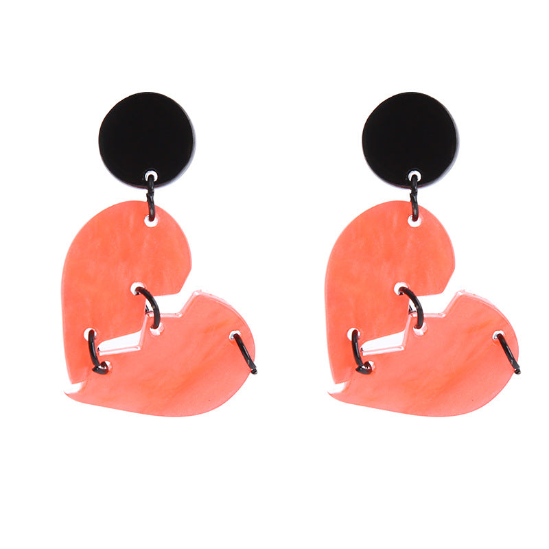 Acrylic Red Love Earrings (Minimo de Compra 2) MIC-ChouT041