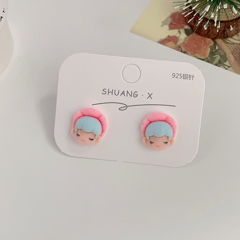 Acrylic flocked cute earrings (Minimo de Compra 2) MYA-ShuangX032