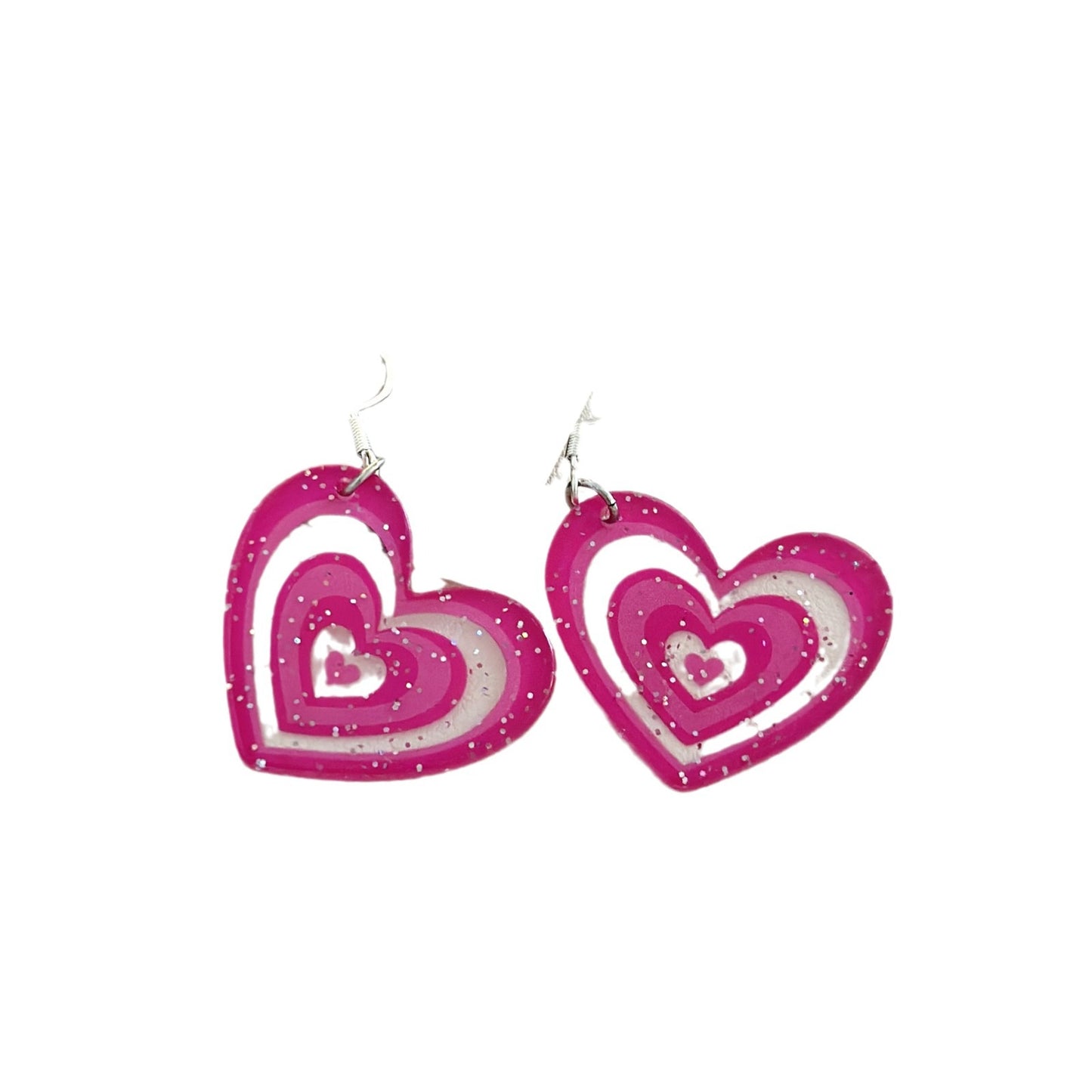 Acrylic Pink Sweet Love Earrings (Minimo de Compra 10)  MIC-YuQ001