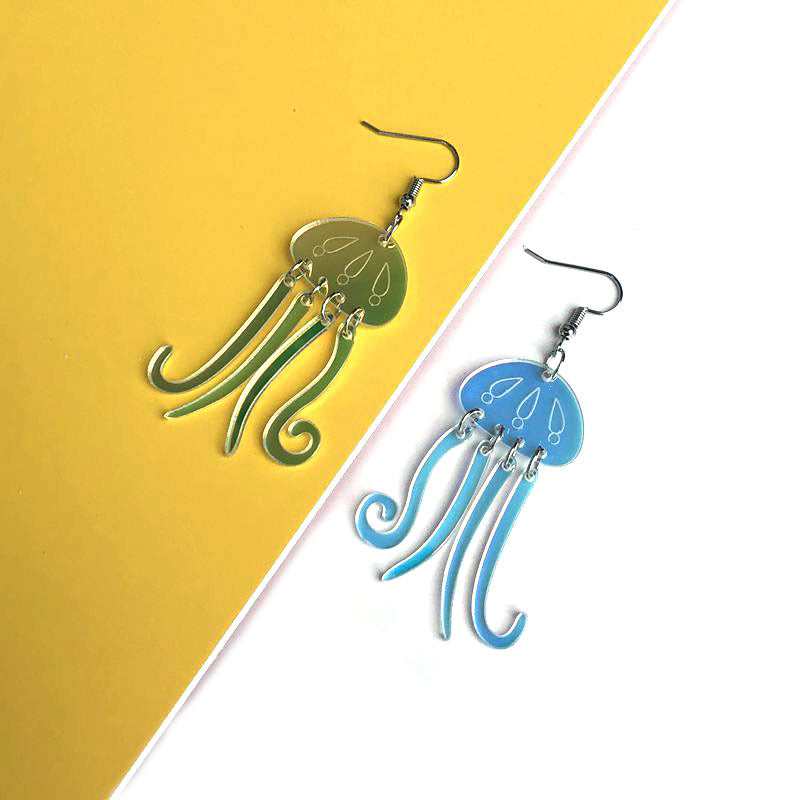 Acrylic Magic Jellyfish Earrings MIC-QiuG005