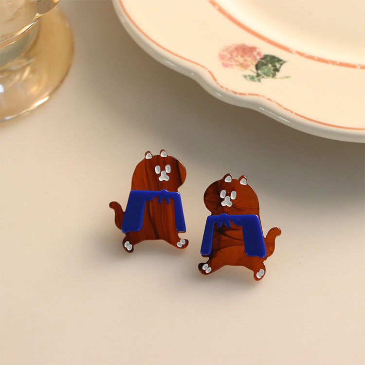 Alloy cartoon cat earrings MIC-QingJ053