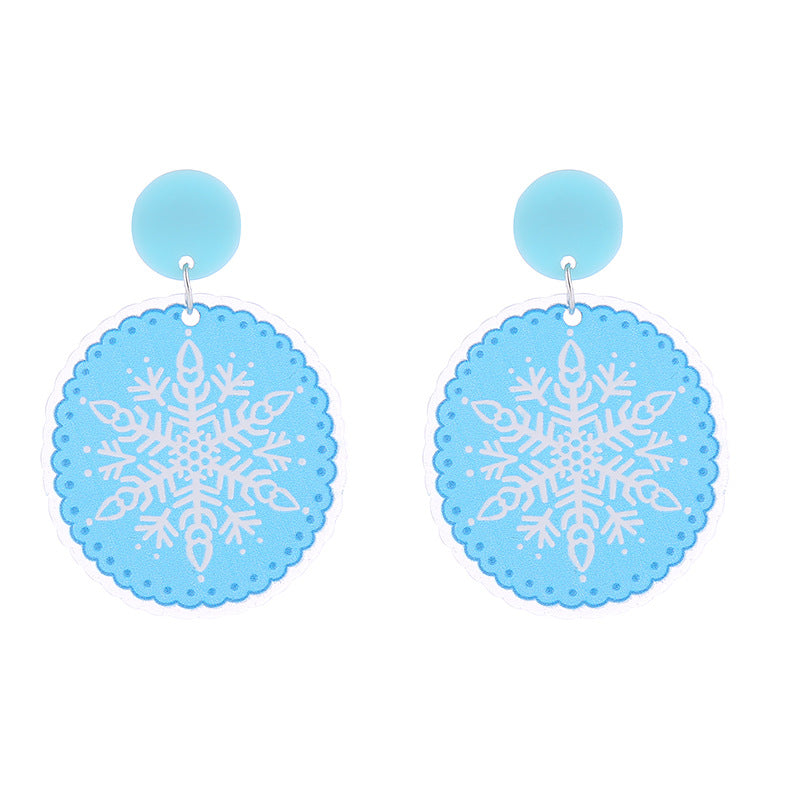 Acrylic Santa Claus Snowflake Earrings (Minimo de Compra 2) MIC-ChouT042