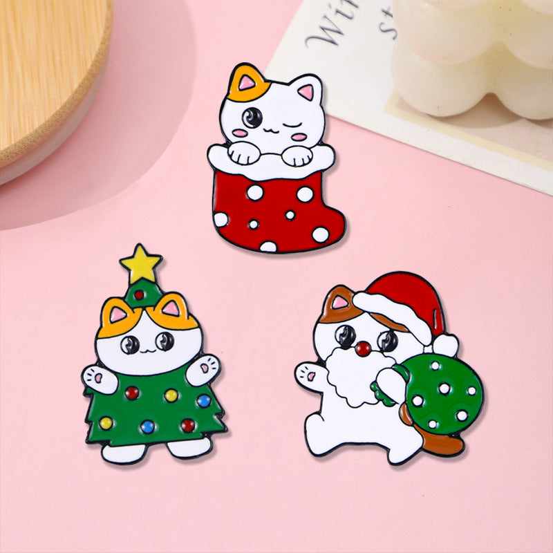 Alloy cartoon Christmas badge brooch (Minimo de Compra 5) MIC-YiN017