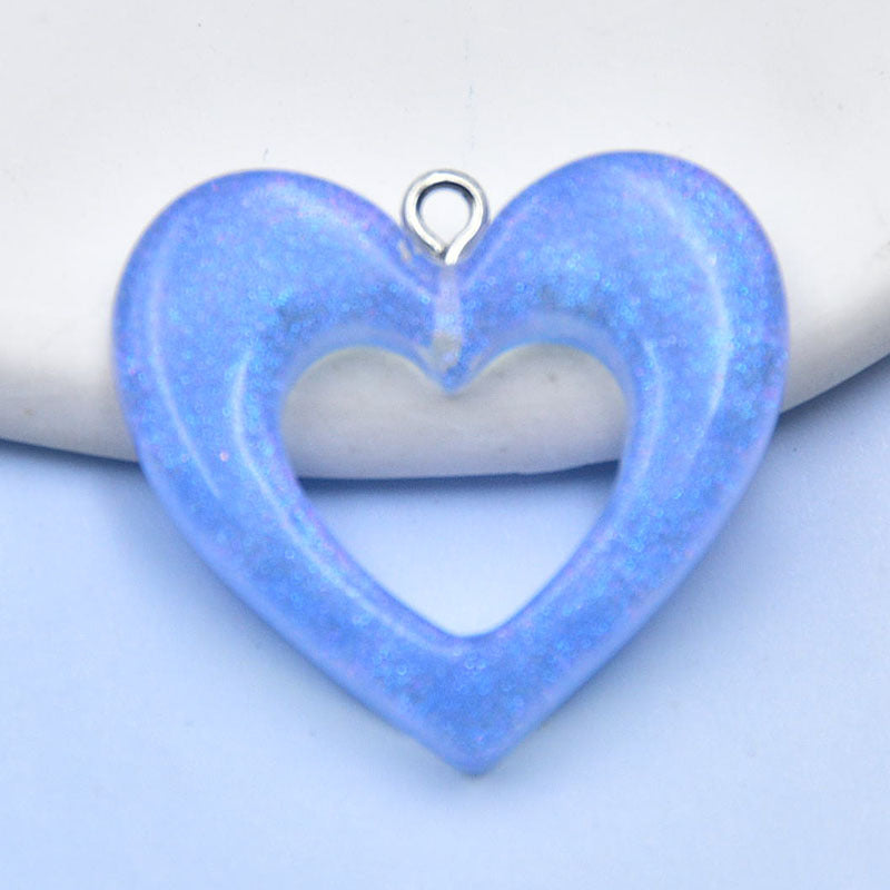 Resin glitter powder hollow heart accessories MYA-HuiX006