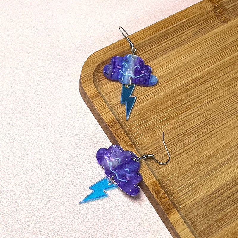 Acrylic Nebula Cloud Lightning Earrings MIC-ChiC028