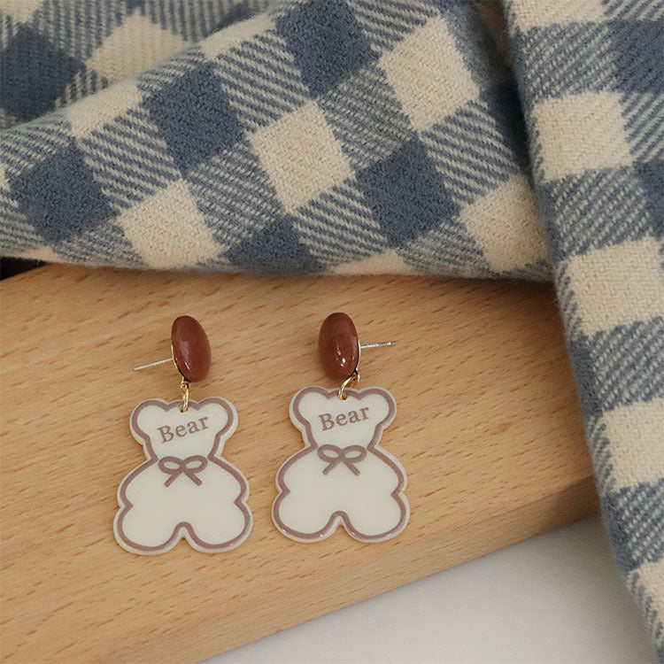 Acrylic cartoon bear earrings MIC-QingJ016