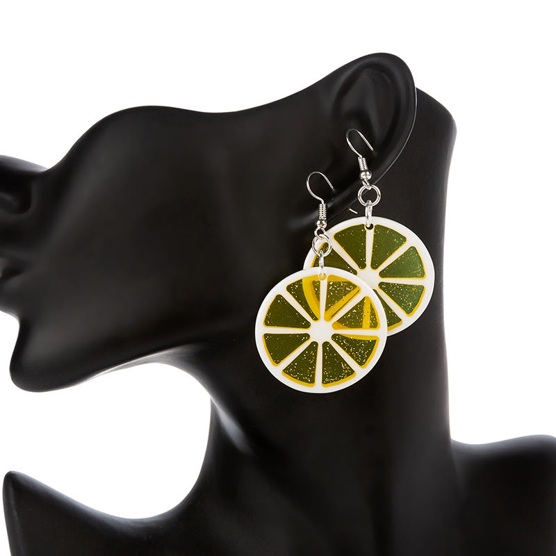 Resin simulated lemon slice earrings (Minimo de Compra 2) MIC-YouY028