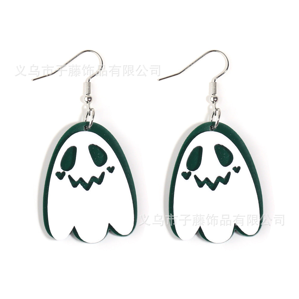 Acrylic Halloween Ghost Earrings (Minimo de Compra 2) MYA-ZiT002