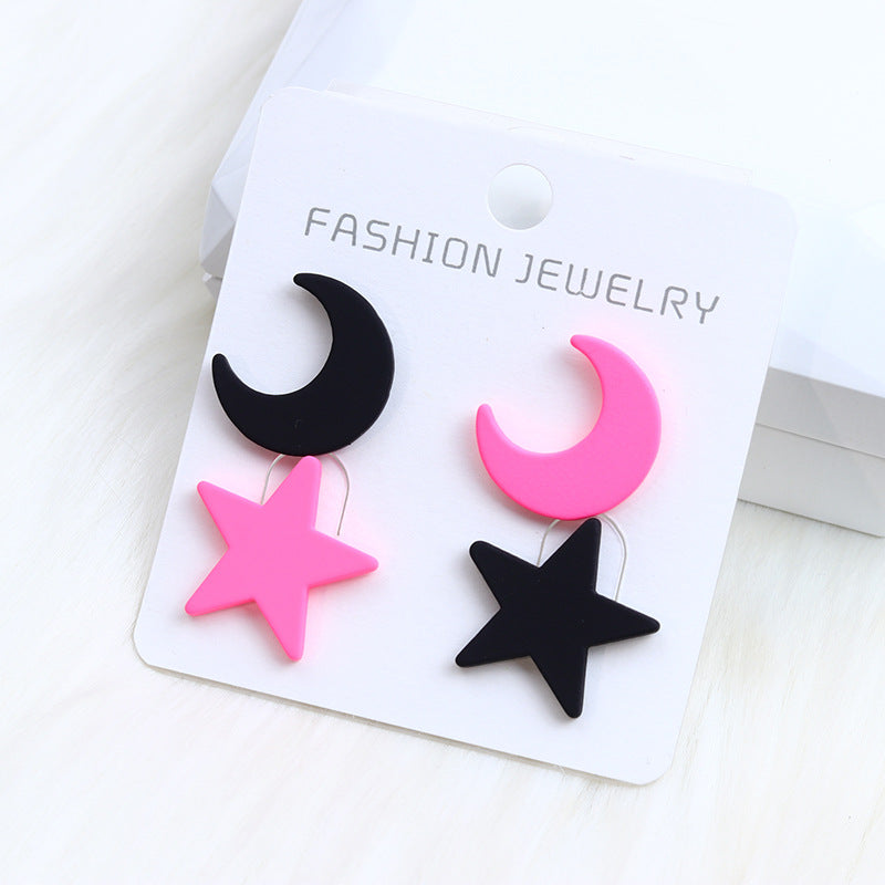 Acrylic New Star Moon Earrings MIC-DuA074