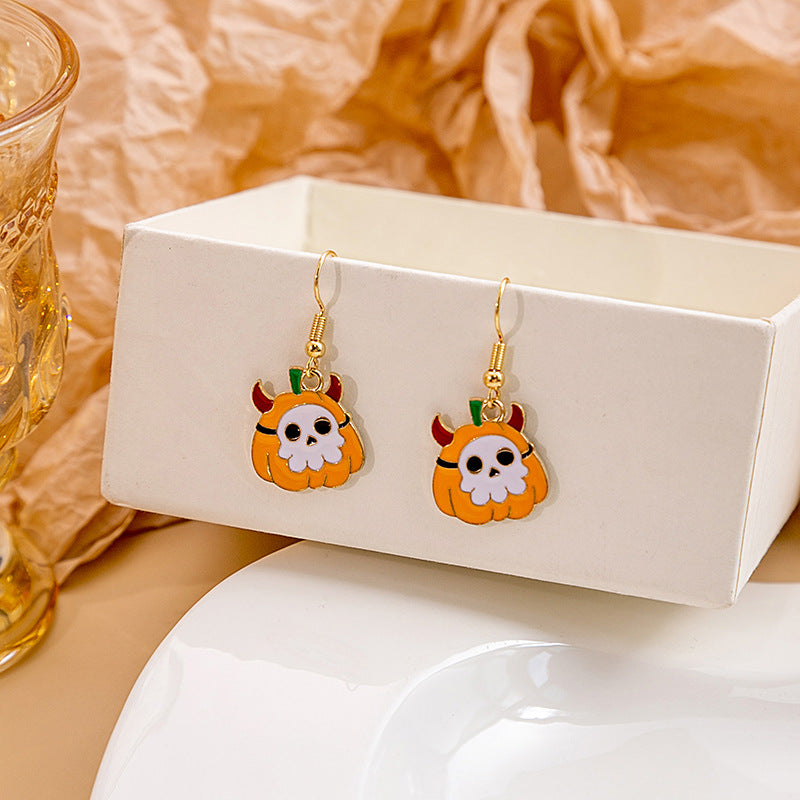 Acrylic Halloween Skull Eyeball Earrings MIC-MDD049