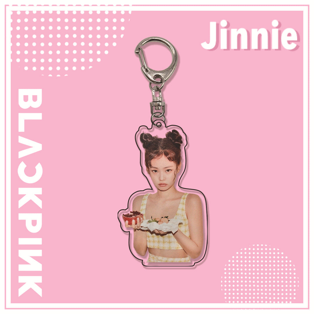 Acrylic pink ink double-sided blackpink keychain (Minimo de Compra 2)  MYA-ManM013