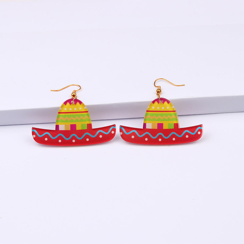 Acrylic Rainbow Boat Earrings MIC-DuA086