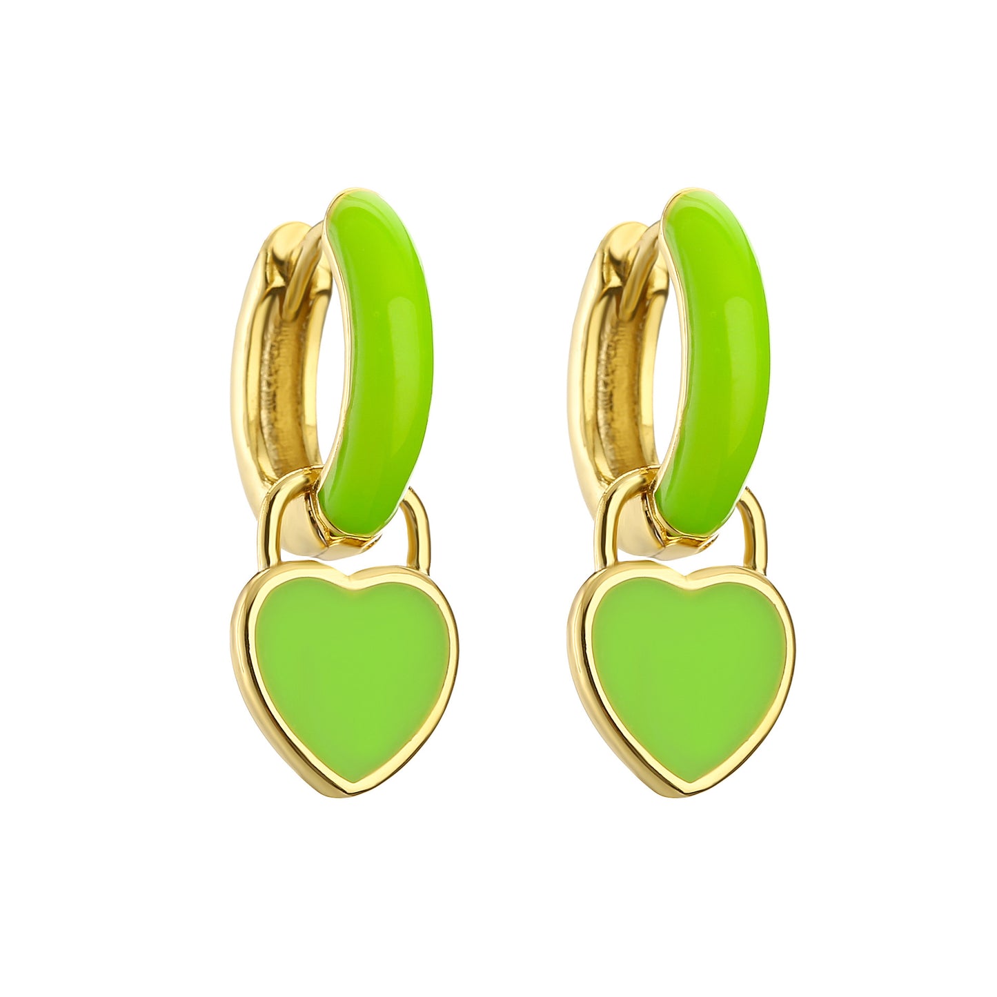 Alloy heart studded with diamond earrings (Minimo de Compra 2) MIC-JuC034