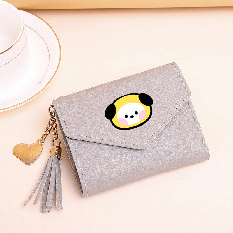 PU card bag tassel short wallet MIC-XingY016