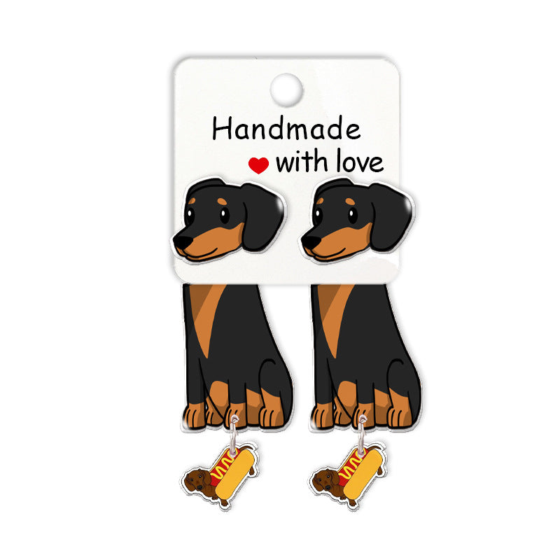 Alloy cartoon sausage dog earrings (Minimo de compra 5) MIC-XiangL109