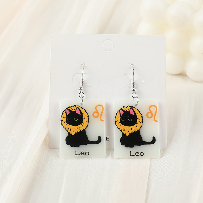 Acrylic constellation luminous cat earrings (Minimo de Compra 2) MYA-YueZ002