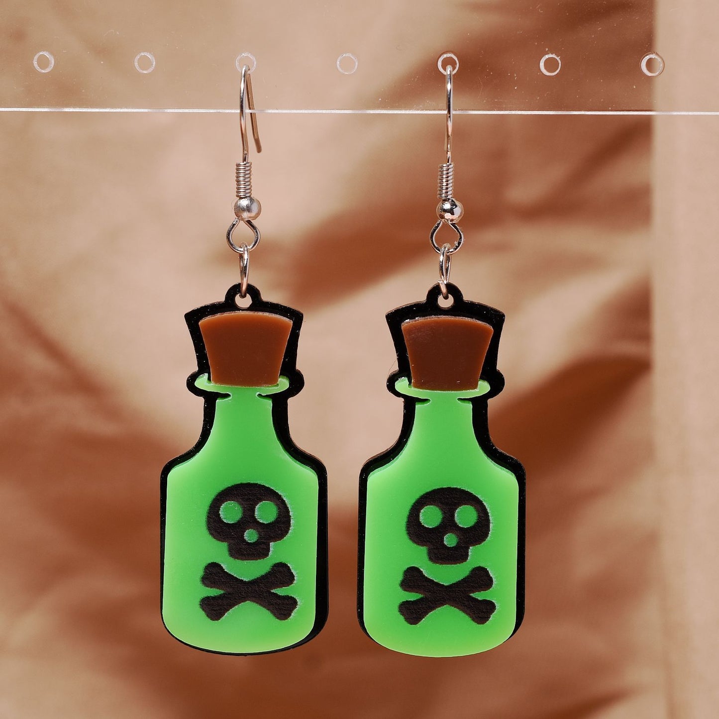 Acrylic Funny Poison Bottle Earrings MIC-XunT009