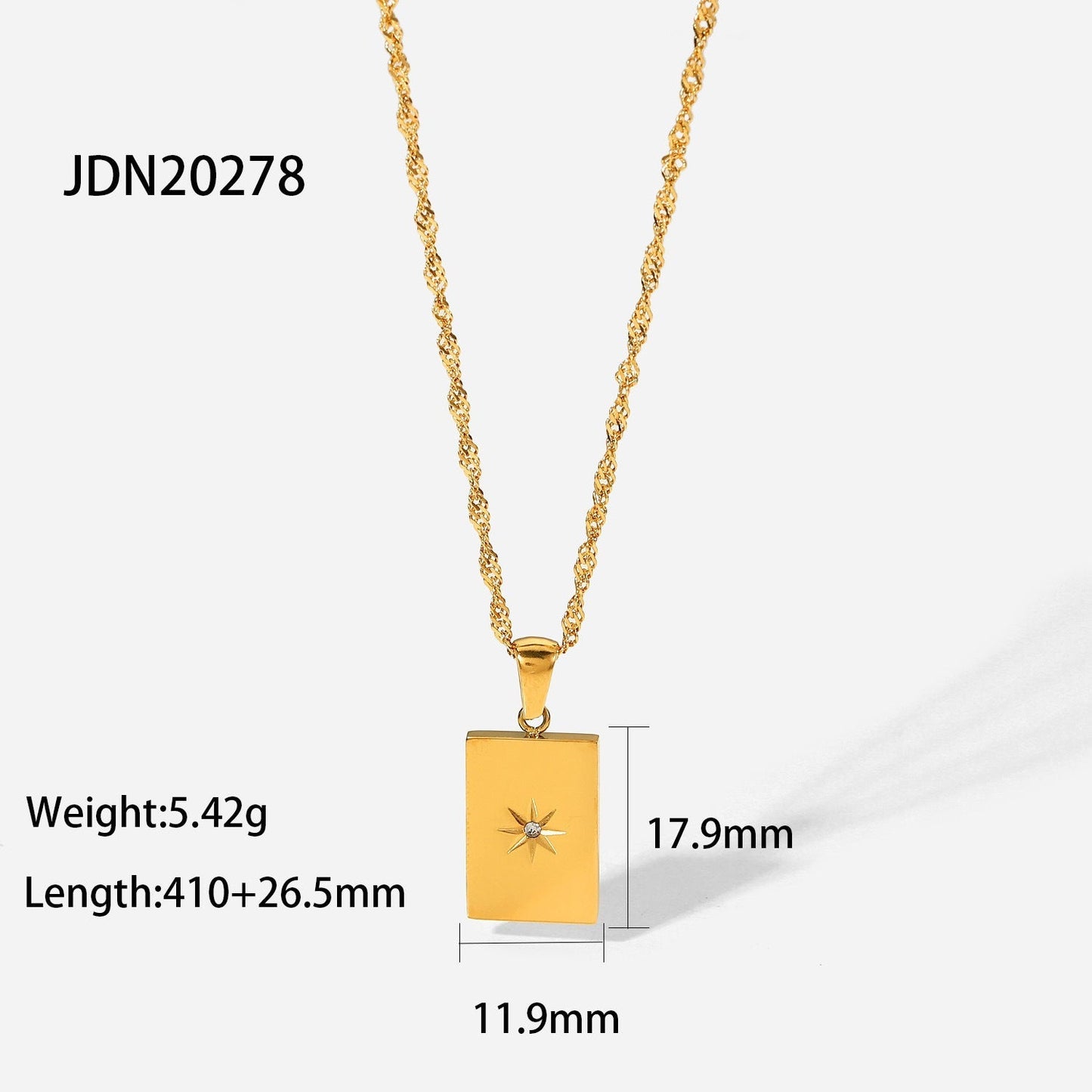 Stainless Steel Gold Plated Tarot Necklace MIC-JieD014