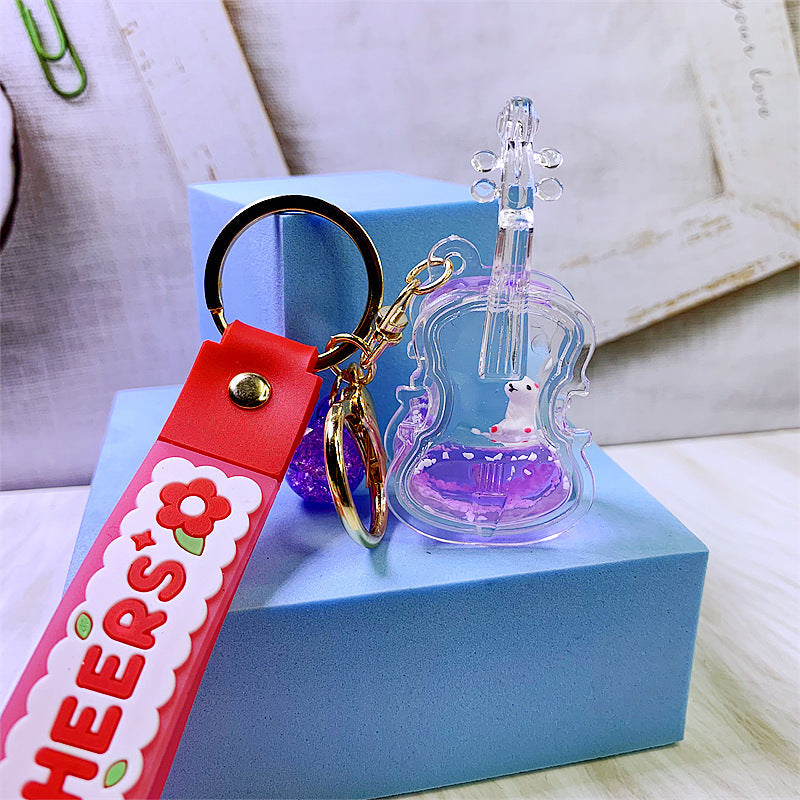 acrylic oiled violin keychain DMF003