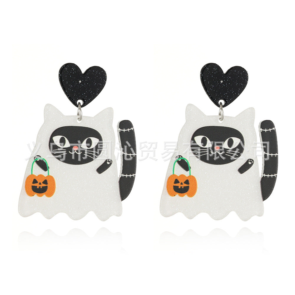 Acrylic Halloween cartoon printed earrings (Minimo de Compra 3) MIC-YuanQ004