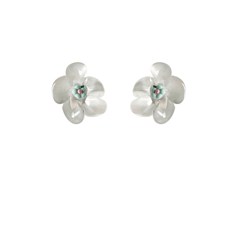 3D Transparent Acrylic Flower Earrings (Minimo de Compra 2) MIC-ErY010