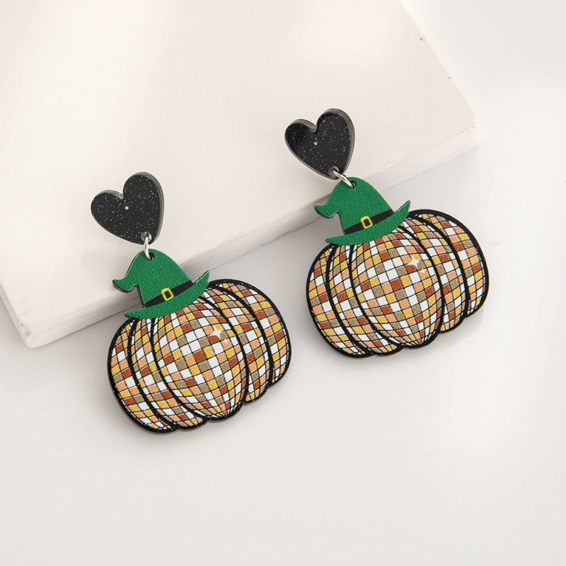 Acrylic Halloween cartoon printed earrings (Minimo de Compra 3) MIC-YuanQ004