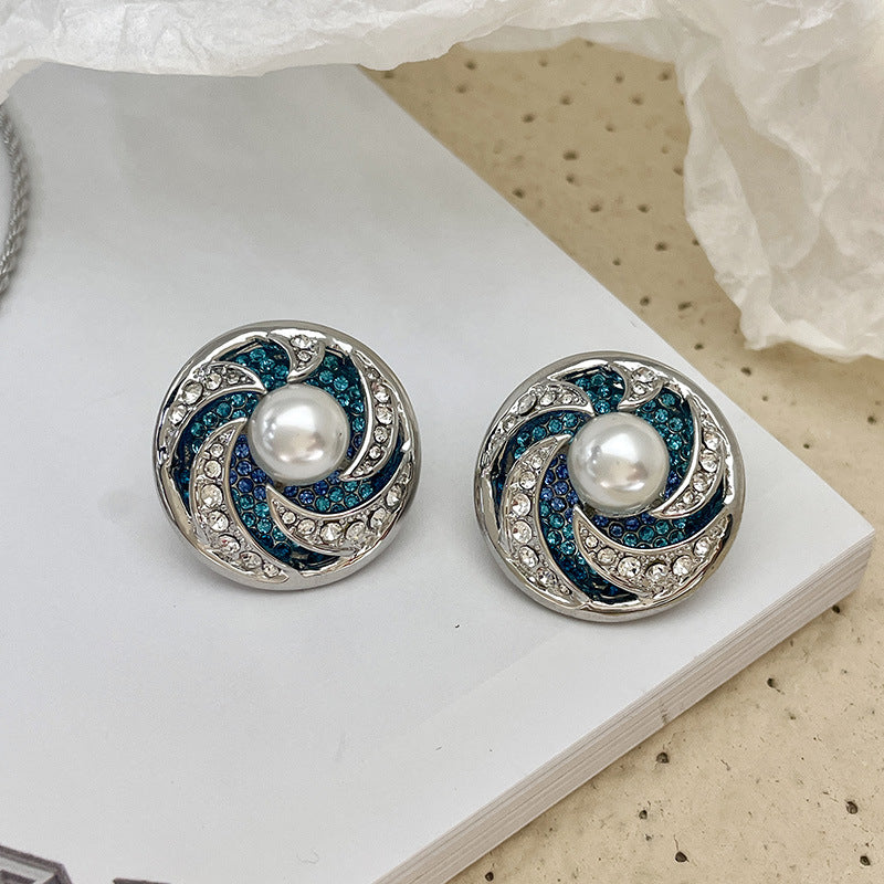 Alloy blue series earrings MYA-DieD001