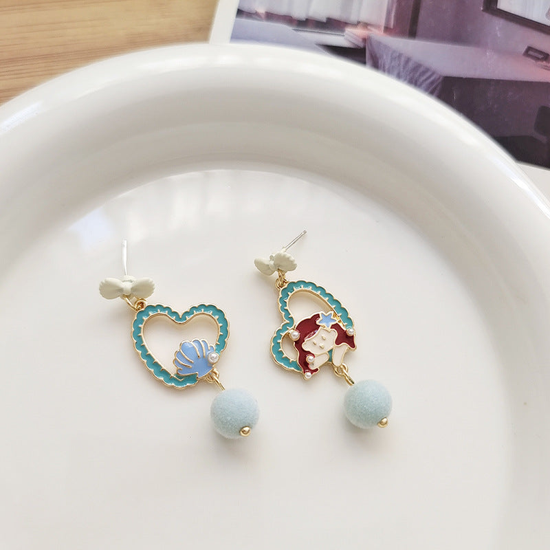 Alloy Pearl Heart Earrings MYA-BLD084