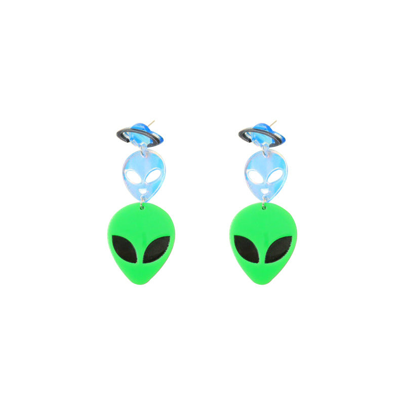 Acrylic Alien UFO Earrings （Minimo de compra 2） MIC-OuG014