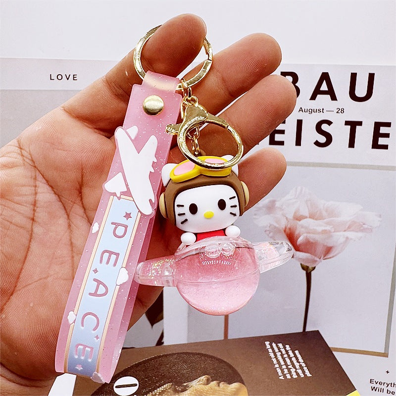 PVC cartoon floating oil keychain MYA-DMF013