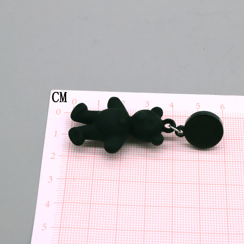 Acrylic Black Bear Earrings (Minimo de Compra 3) MIC-JueJ005