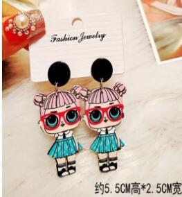 Acrylic Funny Cartoon Girl Earrings MIC-HanS001