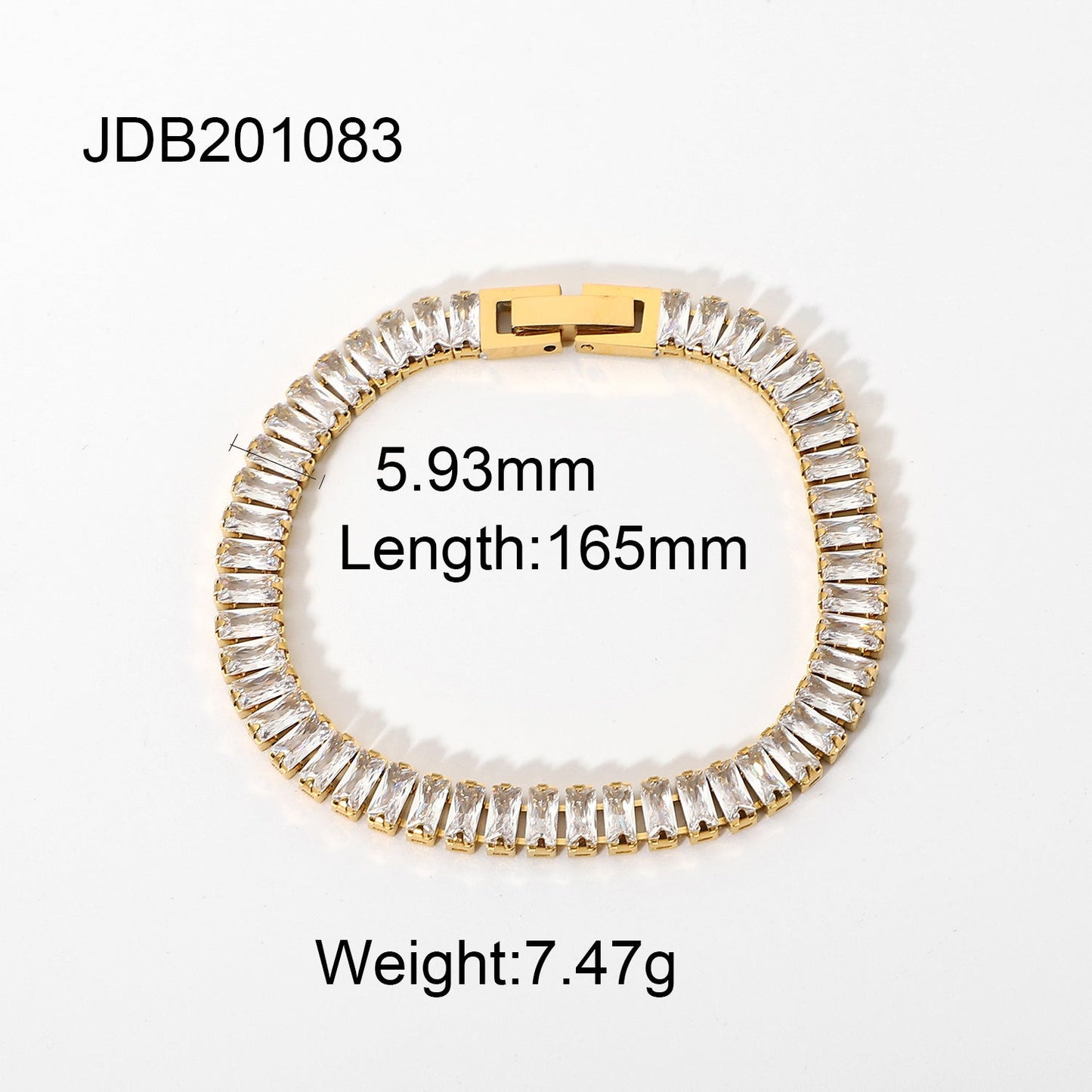 Gold Plated Stainless Steel Zirconia Bracelet MYA-JieD022