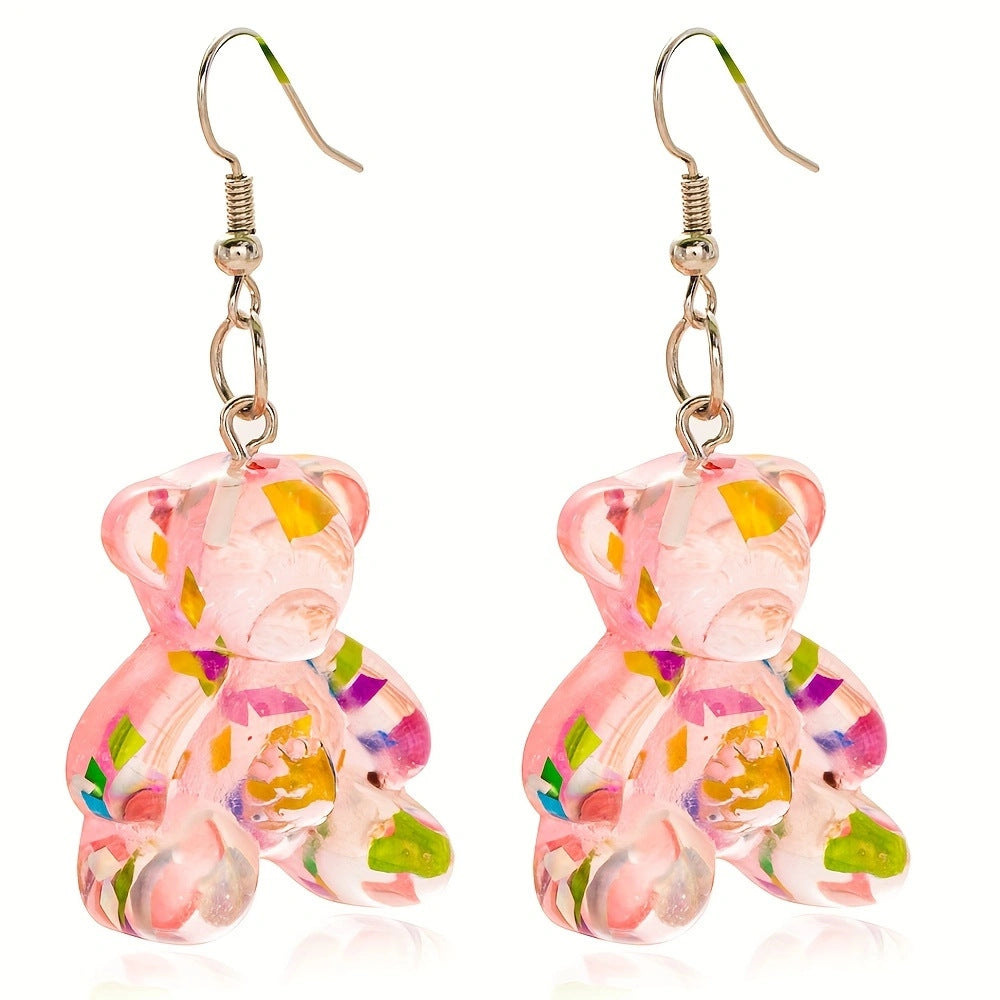 Alloy Jelly Bear Earrings MIC-JiaY015