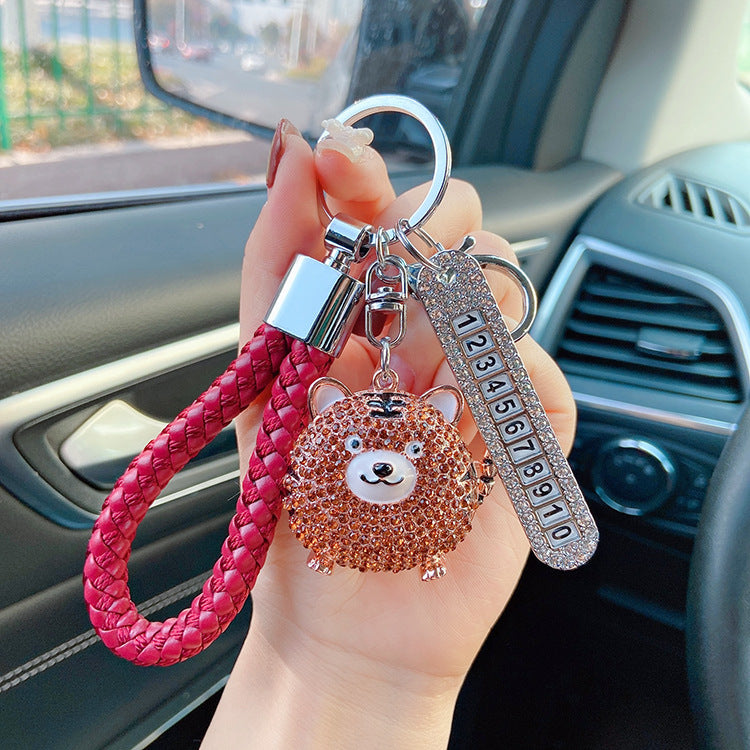 Diamond cartoon Yuanbao tiger key chain  （Minimo de compra 2） MYA-LianX010