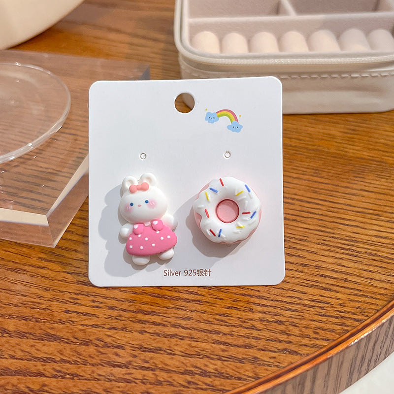 Acrylic candy colored rabbit earrings MYA-HongC023