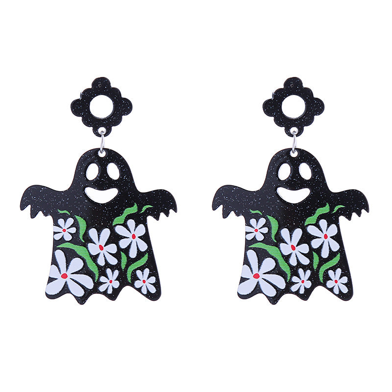 Acrylic Pumpkin Skeleton Ghost Earrings (Minimo de Compra 2) MIC-ChouT038