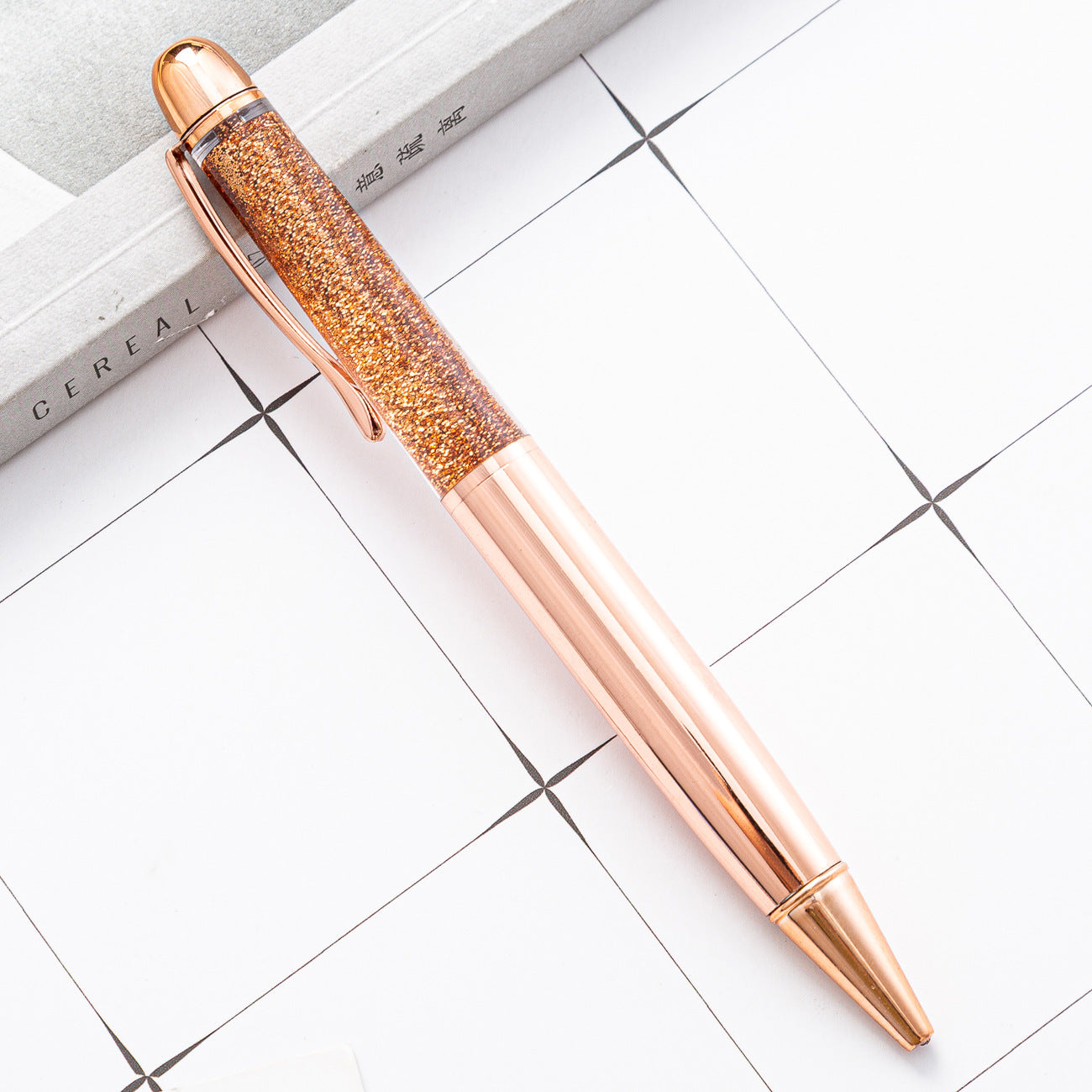 Metal Gold Powder Whirling Ballpoint Pen Huah011