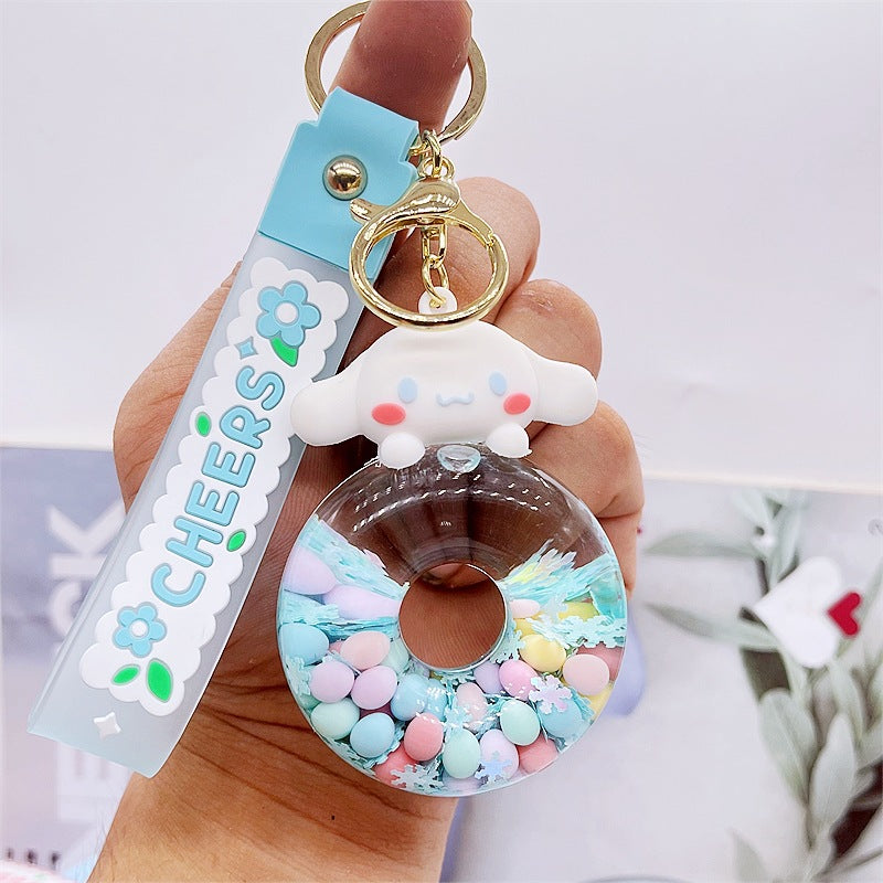 PVC cartoon floating oil keychain MYA-DMF013