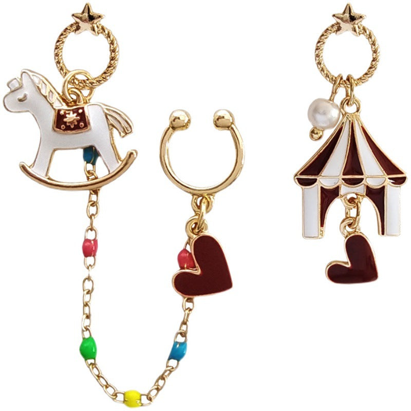 Alloy cartoon amusement park earrings (Minimo de compra 2) MIC-YBY019