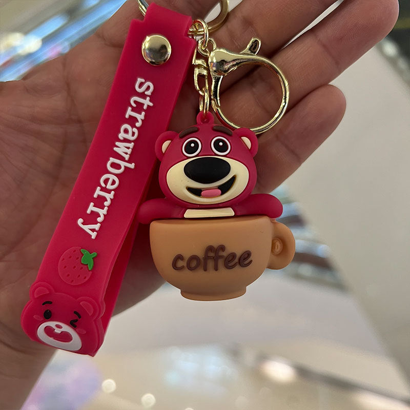 PVC cartoon creative strawberry bear keychain MIC-MiaoY086